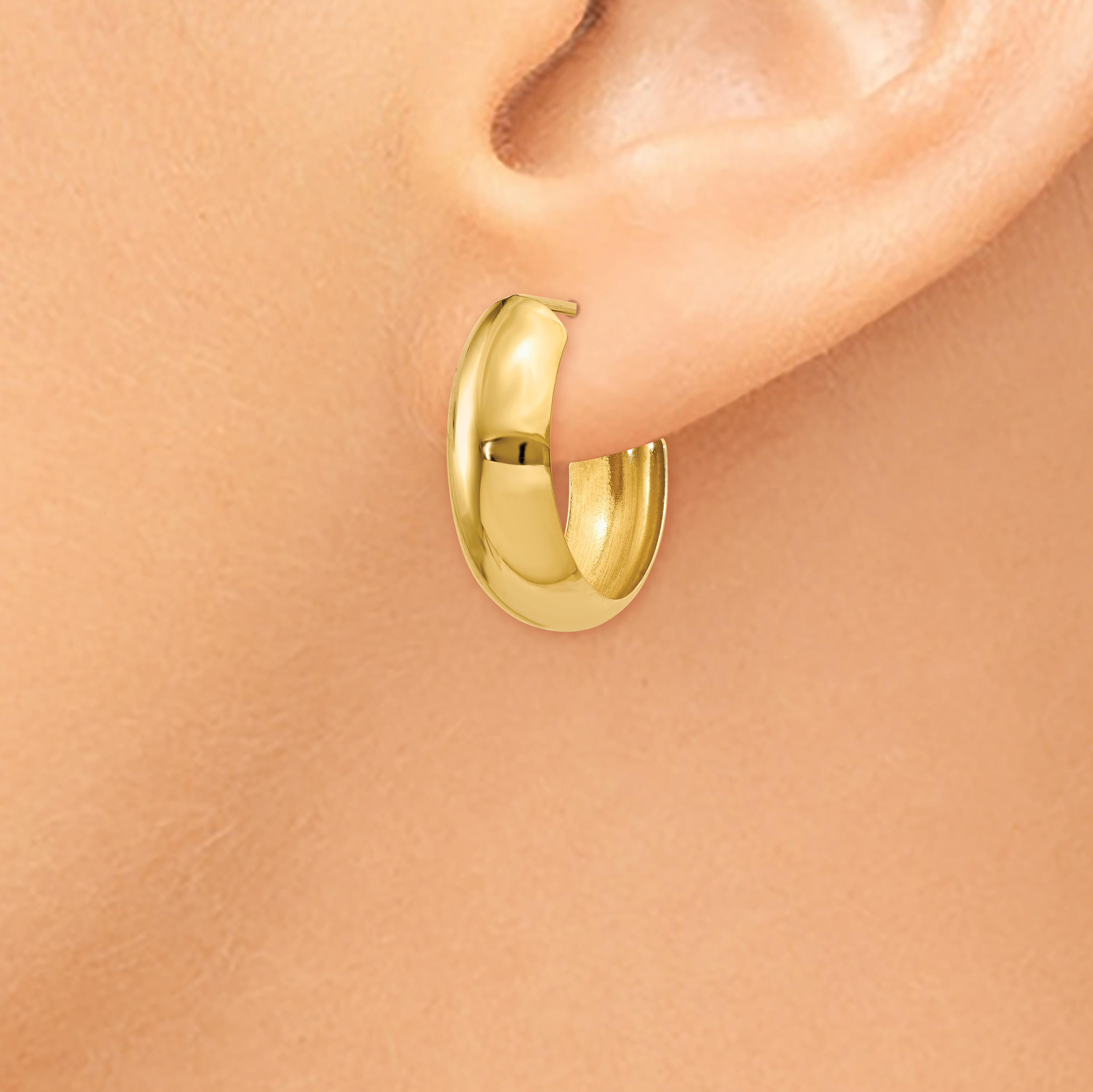Mia Diamonds 14k White Gold Hoop Earrings 24mm x 7mm 